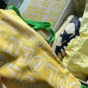 Kids Golden Goose Sneakers with Off White and Navy Accents size EU30